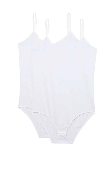 2 Adet İp Askılı Kadın Çıtçıtlı Body Beyaz - 2