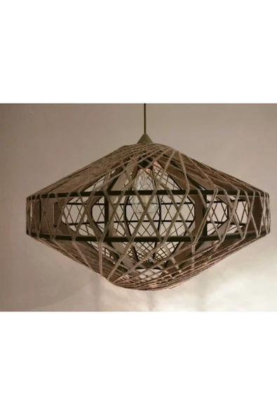 Bohem,Rustik,Jüt,Doğal,Hasır,El Yapımı Sarkıt Avize - 3