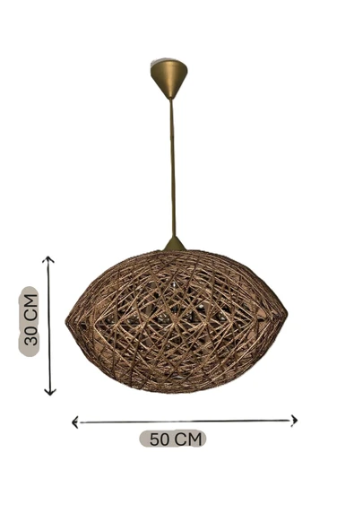 Bohem,Rustik,Modern,Jüt,Hasır,Doğal,El Yapımı Sarkıt Avize - 5