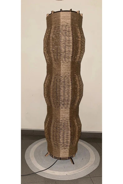 Bohem,Ahşap,Jüt,Hasır,Rustik,Modern,Doğal El YApımı Lambader 135*32 - 5