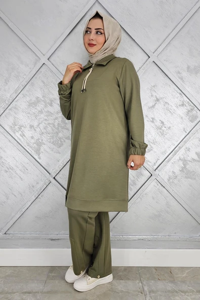 KADIN DÜĞME DETAYLI TESETTÜR TAKIM - Resim 3