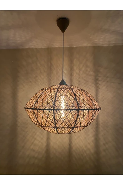 Bohem,Rustik,Modern,Hasır,Jüt,Doğal,El Yapımı Sarkıt Avize - 3