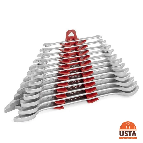 İzeltaş İki Ağız Anahtar Takımı Uzun Boy 12’li 6’dan 32’ye kadar 0130002112 ürün görseli 1