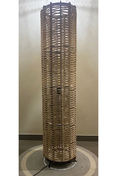 Bohem,Ahşap,Jüt,Hasır,Doğal Lambader 135*32 - 5