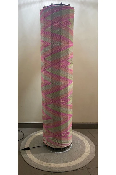 Bohem,Ahşap,Peluş,Modern,Rustik,Doğal El Yapımı Lambader 135*32 - 5