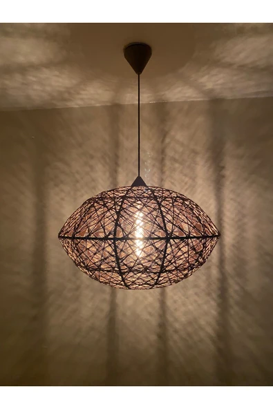 Bohem,Rustik,Modern,Jüt,Hasır,Doğal,El Yapımı Sarkıt Avize - 4