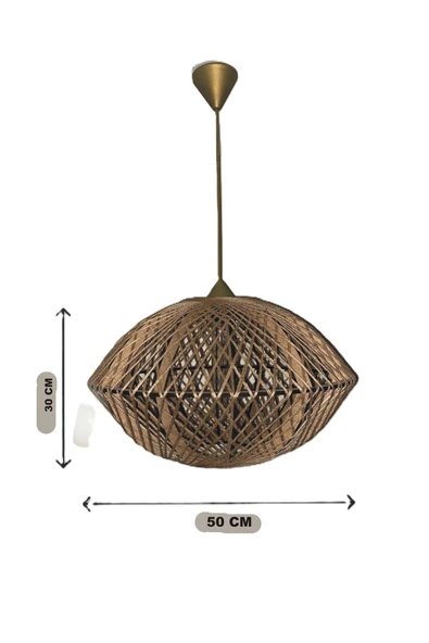 Bohem,Rustik,Modern,Jüt,Hasır,Doğal,El Yapımı Sarkıt Avize - 5