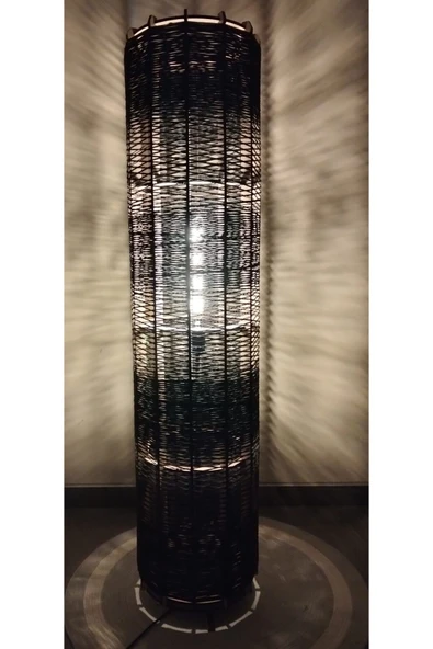 Bohem,Ahşap,Jüt,Hasır,Doğal Lambader 135*32 - 6