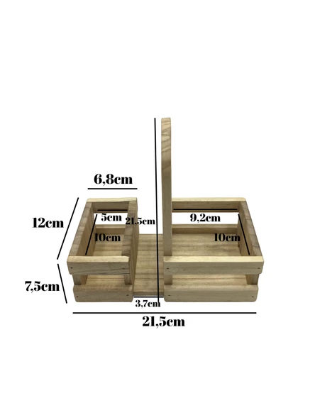 Ahşap Doğal Baharatlık Yağdanlık ve Peçetelik Takımı(SET)(KAVAK-IHLAMUR) Ahşap Rengi 1 SET - Resim 5