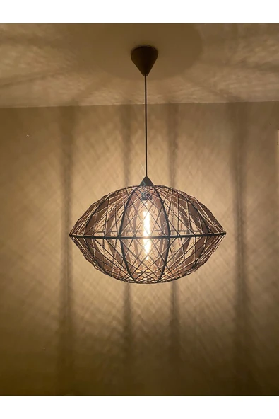 Bohem,Rustik,Modern,Jüt,Hasır,Doğal,El Yapımı Sarkıt Avize - 3