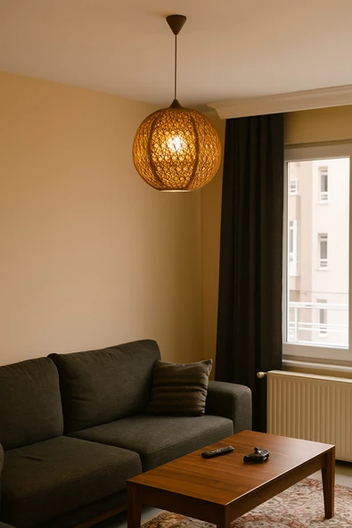 Bohem,Ahşap,Jüt,Hasır,Modern,Doğal Sarkıt Avize