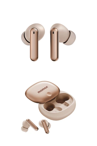 MOMAX BT13L2 1-VIBE LITE TRUE WIRELESS NOISE CANCELLING EARBUDS DESERT TİTANIUM - 2