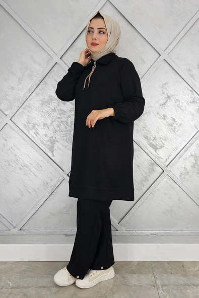 KADIN DÜĞME DETAYLI TESETTÜR TAKIM - Resim 6