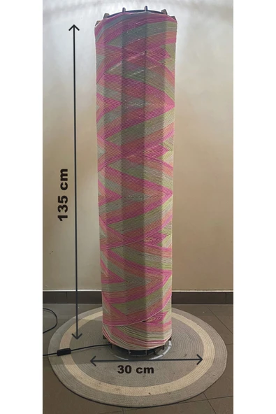 Bohem,Ahşap,Peluş,Modern,Rustik,Doğal El Yapımı Lambader 135*32 - 6