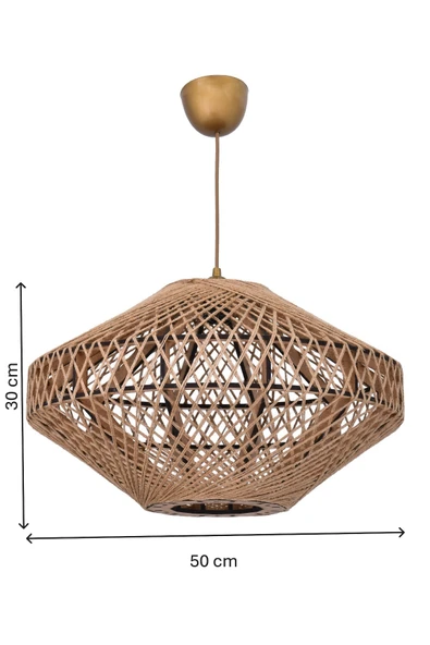 Bohem,Rustik,Jüt,Doğal,Hasır,El Yapımı Sarkıt Avize - 3