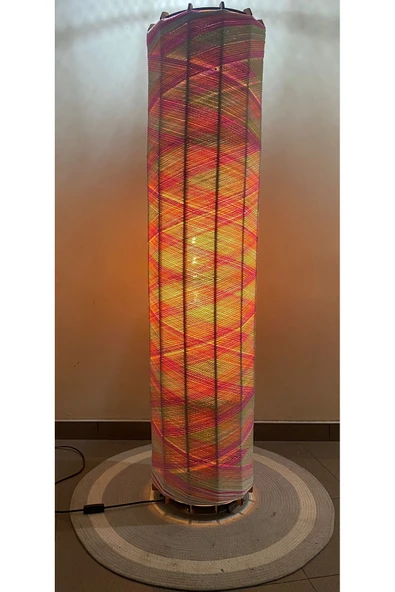 Bohem,Ahşap,Peluş,Modern,Rustik,Doğal El Yapımı Lambader 135*32 - 4