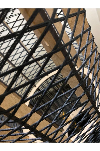 Bohem,Ahşap,Jüt,Hasır,Doğal Lambader 135*32 - 6