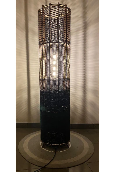 Bohem,Ahşap,Jüt,Hasır,Doğal Lambader 135*32 - 5