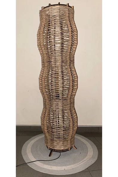 Bohem,Ahşap,Jüt,Hasır,Rustik,Modern,Doğal El YApımı Lambader 135*32 - 2