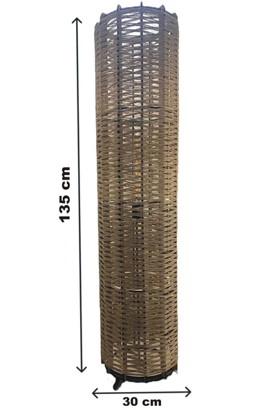 Bohem,Ahşap,Jüt,Hasır,Doğal Lambader 135*32 - 7