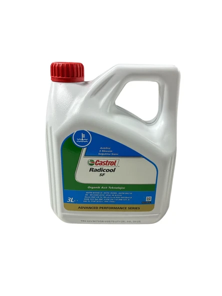 CASTROL RADİCOOL SF KIRMIZI ANTİFRİZ 3 LİTRE ORGANİK  2025 DOLUM ürün görseli