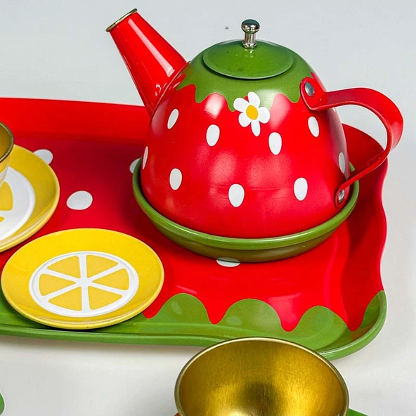 18 Parça Metal Oyuncak Çay Seti - 6