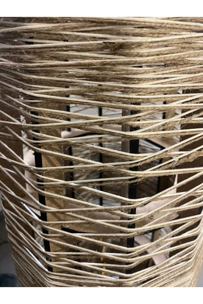 Bohem,Ahşap,Jüt,Hasır,Doğal Lambader 125*32 - 6