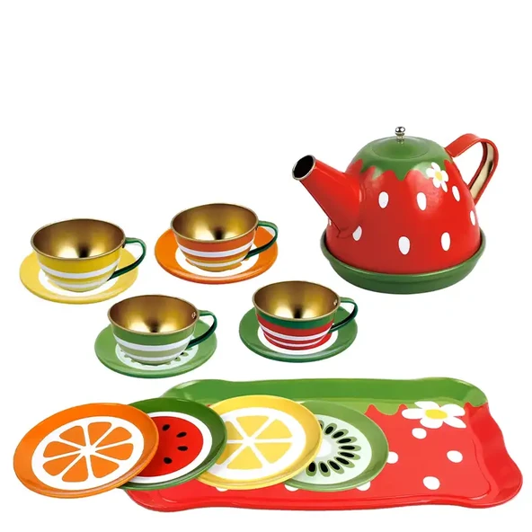 18 Parça Metal Oyuncak Çay Seti - 11