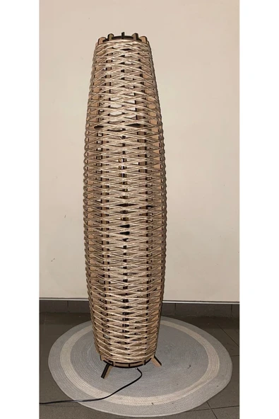 Bohem,Ahşap,Jüt,Hasır,Doğal Lambader 125*32 - 3