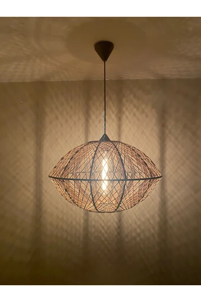 Bohem,Rustik,Modern,Jüt,Hasır,Doğal,El Yapımı Sarkıt Avize - 4