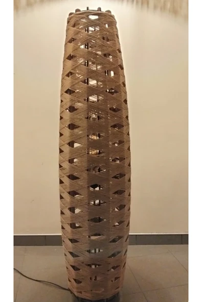 Bohem,Ahşap,Jüt,Hasır,Doğal Lambader 125*32 - 3