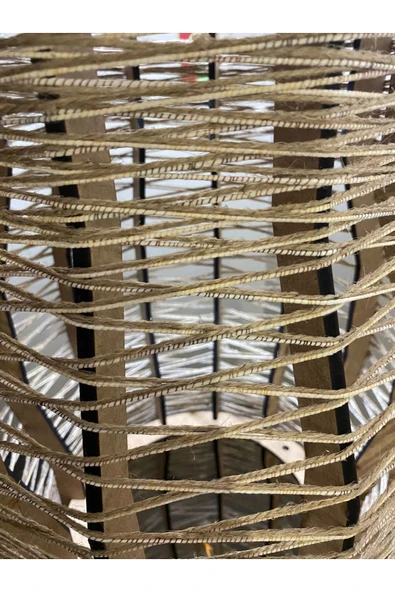 Bohem,Ahşap,Jüt,Hasır,Rustik,Modern,Doğal El YApımı Lambader 135*32 - 6