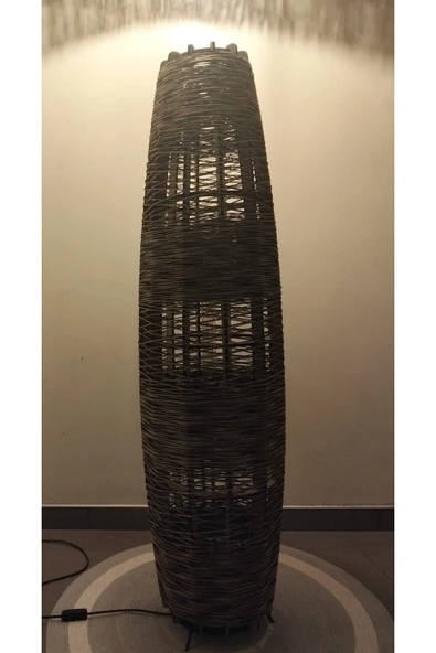 Bohem,Ahşap,Jüt,Hasır,Doğal Lambader 125*32 - 5