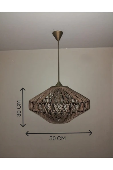 Bohem,Rustik,Jüt,Doğal,Hasır,El Yapımı Sarkıt Avize - 4