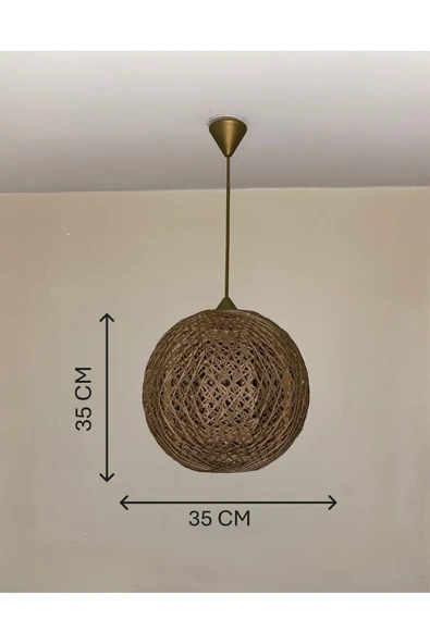 Bohem,Ahşap,Jüt,Hasır,Modern,Doğal Sarkıt Avize - 4