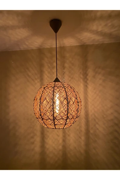 Bohem,Ahşap,Jüt,Hasır,Modern,Doğal Sarkıt Avize - 2