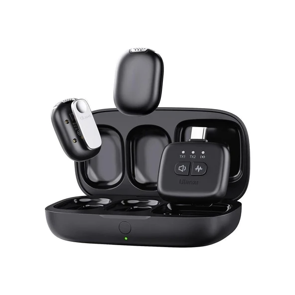 Ulanzi A30 Tiny 2 Kişilik Mikrofon Seti - Siyah ürün görseli