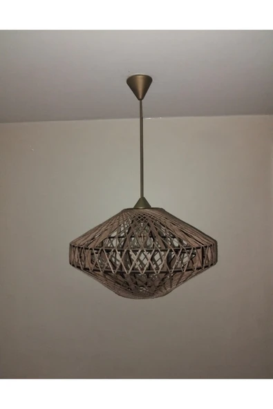 Bohem,Rustik,Jüt,Doğal,Hasır,El Yapımı Sarkıt Avize - 2