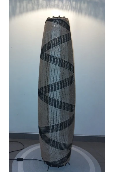 Bohem,Ahşap,Rustik,Jüt,Hasır,Doğal Lambader 125*32 - 5