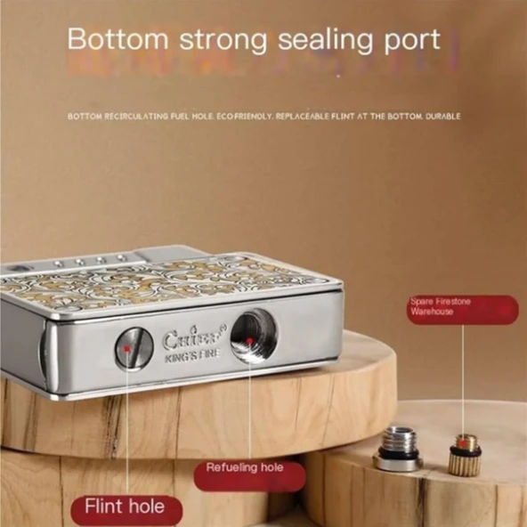 Chief King's Fire İbelo Model Ornamental Desenli Lüks Çakmak - Resim 7