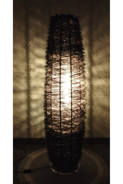 Bohem,Ahşap,Doğal El Yapımı Lambader 125*32 - 3