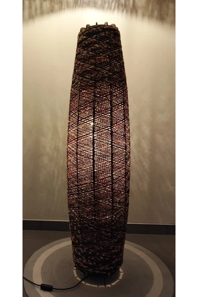 Bohem,Ahşap,Jüt,Hasır,Doğal Lambader 125*32 - 5