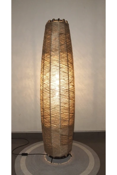 Bohem,Ahşap,Jüt,Hasır,Doğal Lambader 125*32 - 5