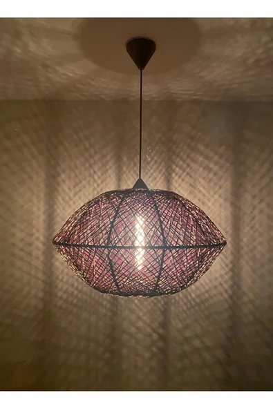 Bohem,Rustik,Modern,Hasır,Jüt,Doğal,El Yapımı Sarkıt Avize - 3