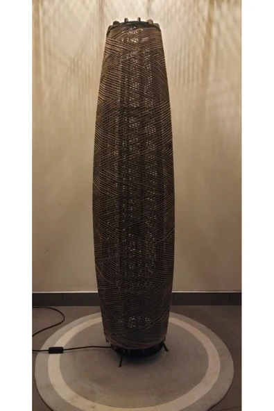 Bohem,Ahşap,Jüt,Hasır,Doğal Lambader 125*32 - 5