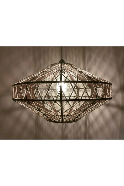 Bohem,Rustik,Jüt,Doğal,Hasır,El Yapımı Sarkıt Avize - 5