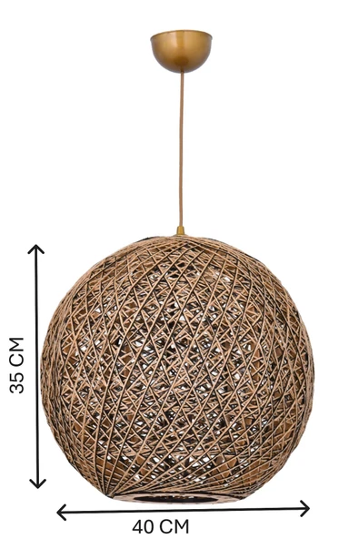 Bohem,Ahşap,Hasır,Modern,Doğal Sarkıt Avize - 3