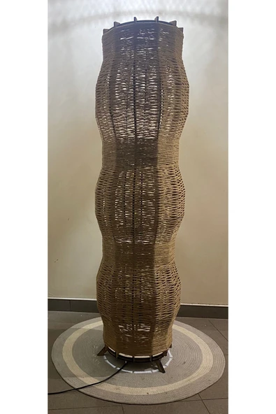 Bohem,Ahşap,Jüt,Hasır,Rustik,Modern,Doğal El YApımı Lambader 135*32 - 3