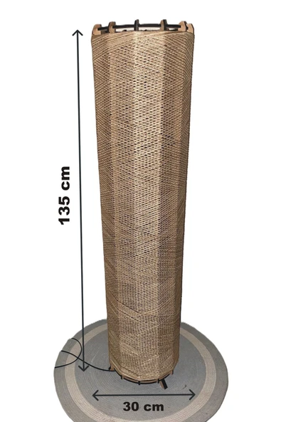 Bohem,Ahşap,Jüt,Hasır,Rustik,Doğal El Yapımı Lambader 135*32 - 6