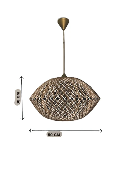 Bohem,Rustik,Modern,Hasır,Jüt,Doğal,El Yapımı Sarkıt Avize - 5